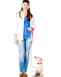 woman with dog on leash